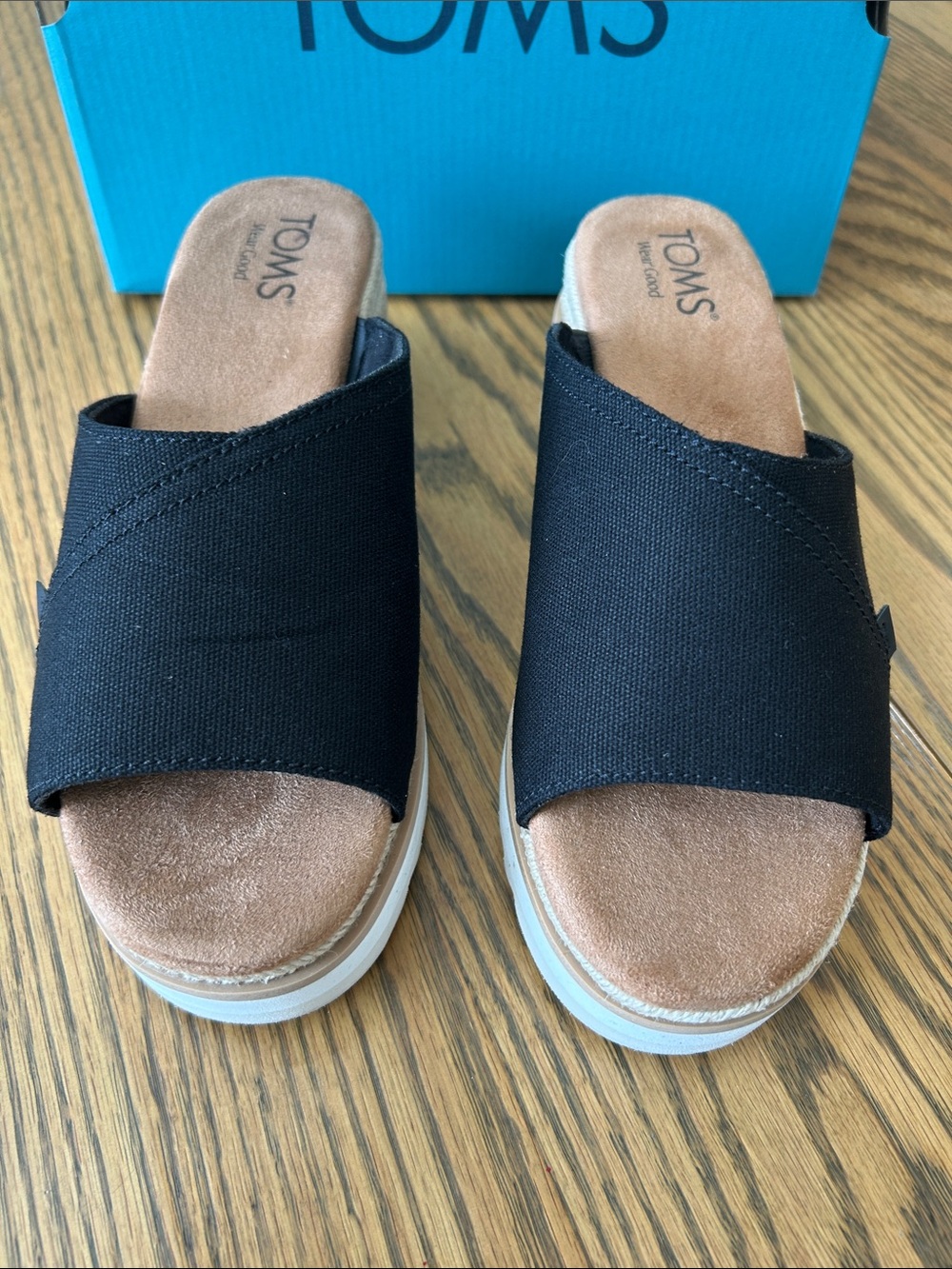 TOMS Carmen Wedge Slip-On Sandals, size 7.5, NIB - Picture 4 of 11